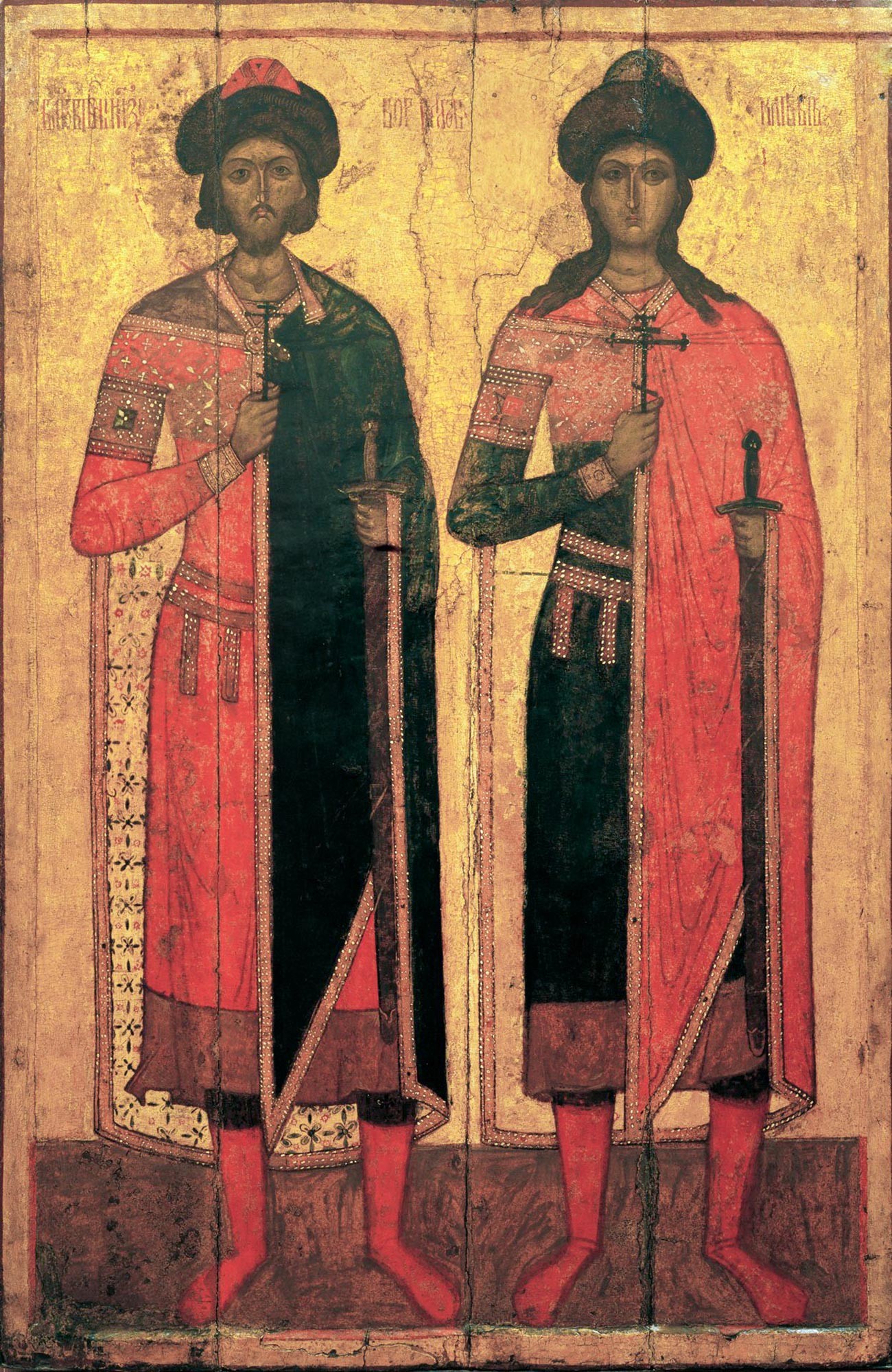 Príncipes Borís e Gleb, por volta de meados do século 14.