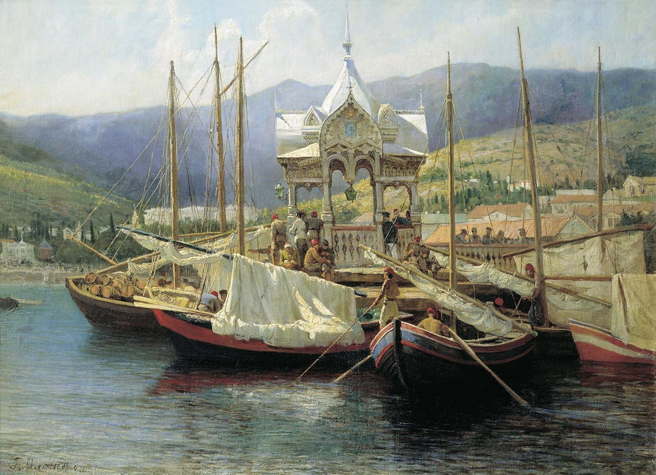 ヤルタの埠頭、1890年