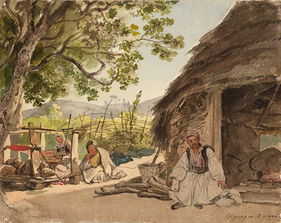 ミラカ村のギリシアの朝、1835年