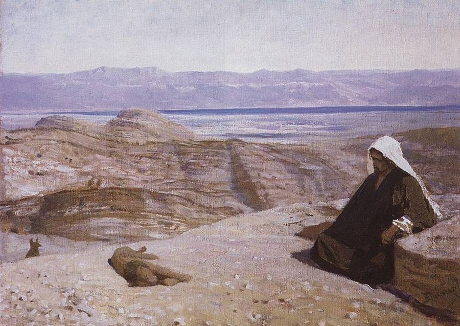 砂漠にて、1909年、シリーズ「ハリストスの人生」より
