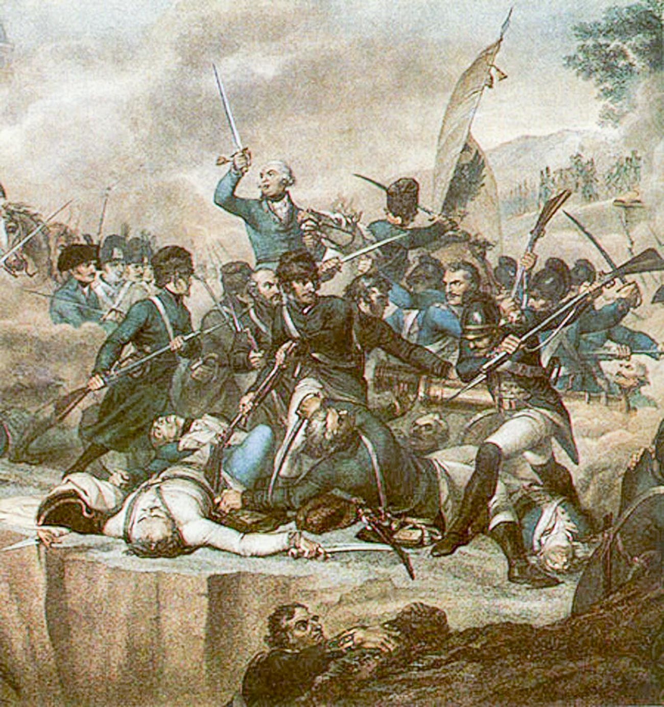 Генерал Суворов в битве на реке Адде 27 апреля 1799 года. 