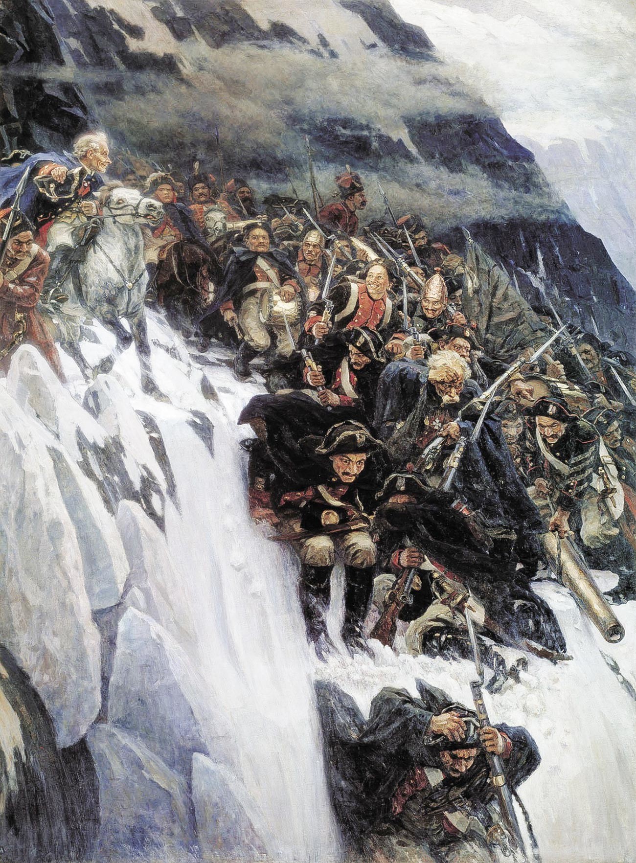 Suworow überquert die Alpen Gemälde von Wassili Surikow