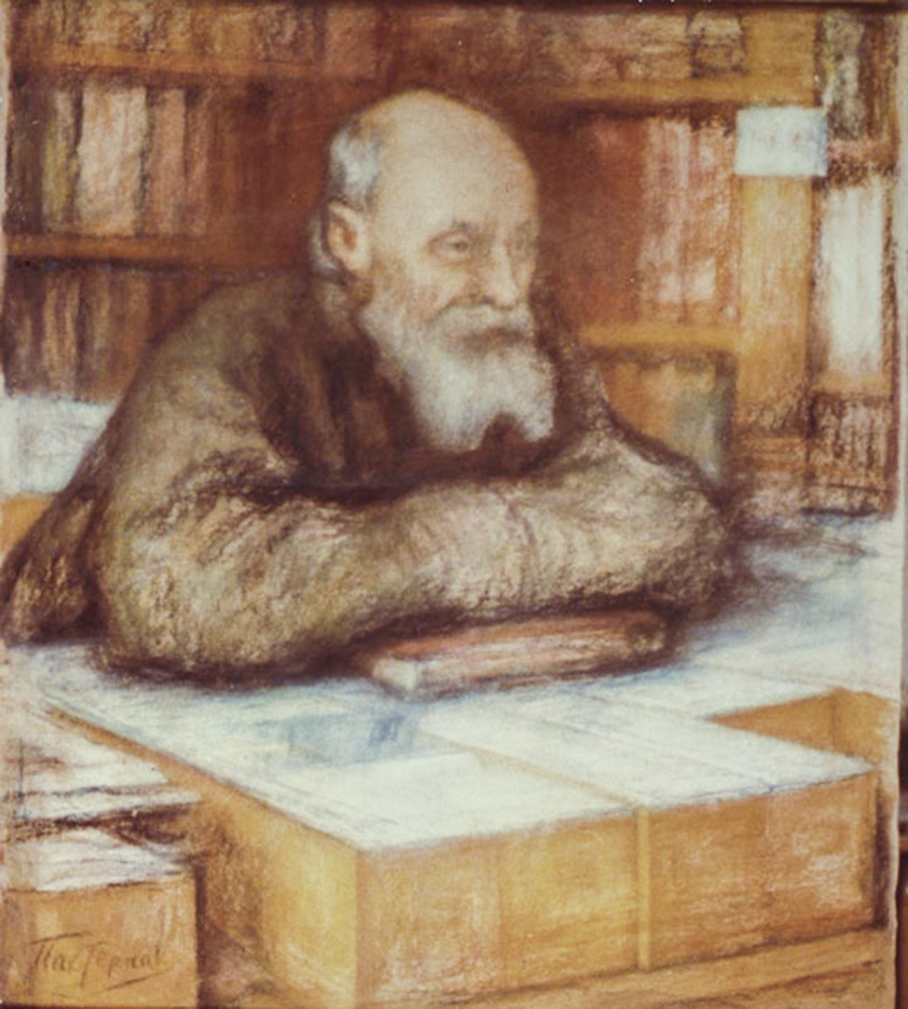 Portrait of Nikolay Fyodorov by Leonid Pasternak