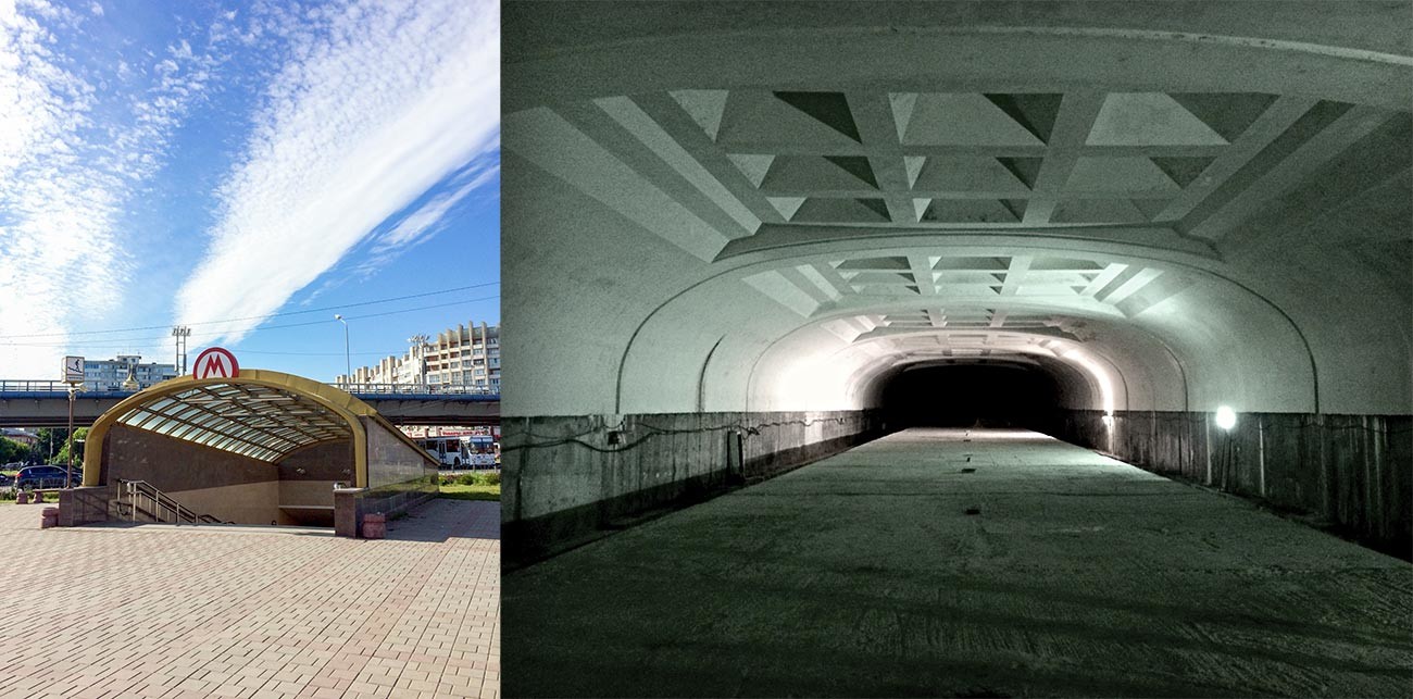 オムスク地下鉄の仮設の駅の状態