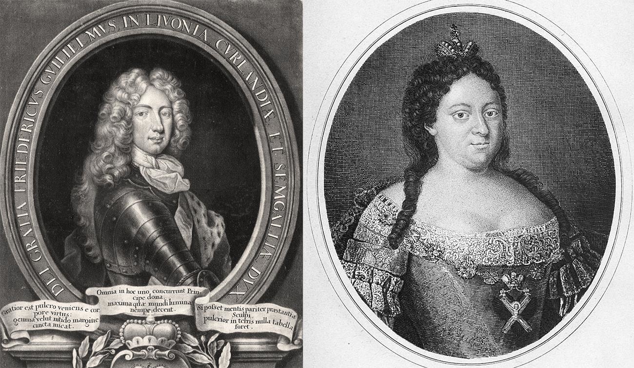 Fridrik Vilhelm, vojvoda od Kurlandije; Ana Ivanovna.
