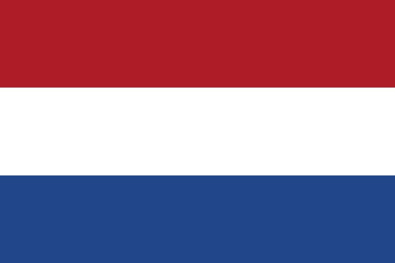 La bandera nacional de los Países Bajos.
