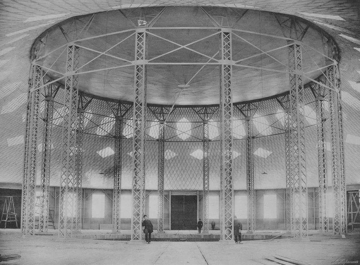Первая в мире стальная мембрана-перекрытие. Ротонда В. Г. Шухова, Нижний Новгород, 1896