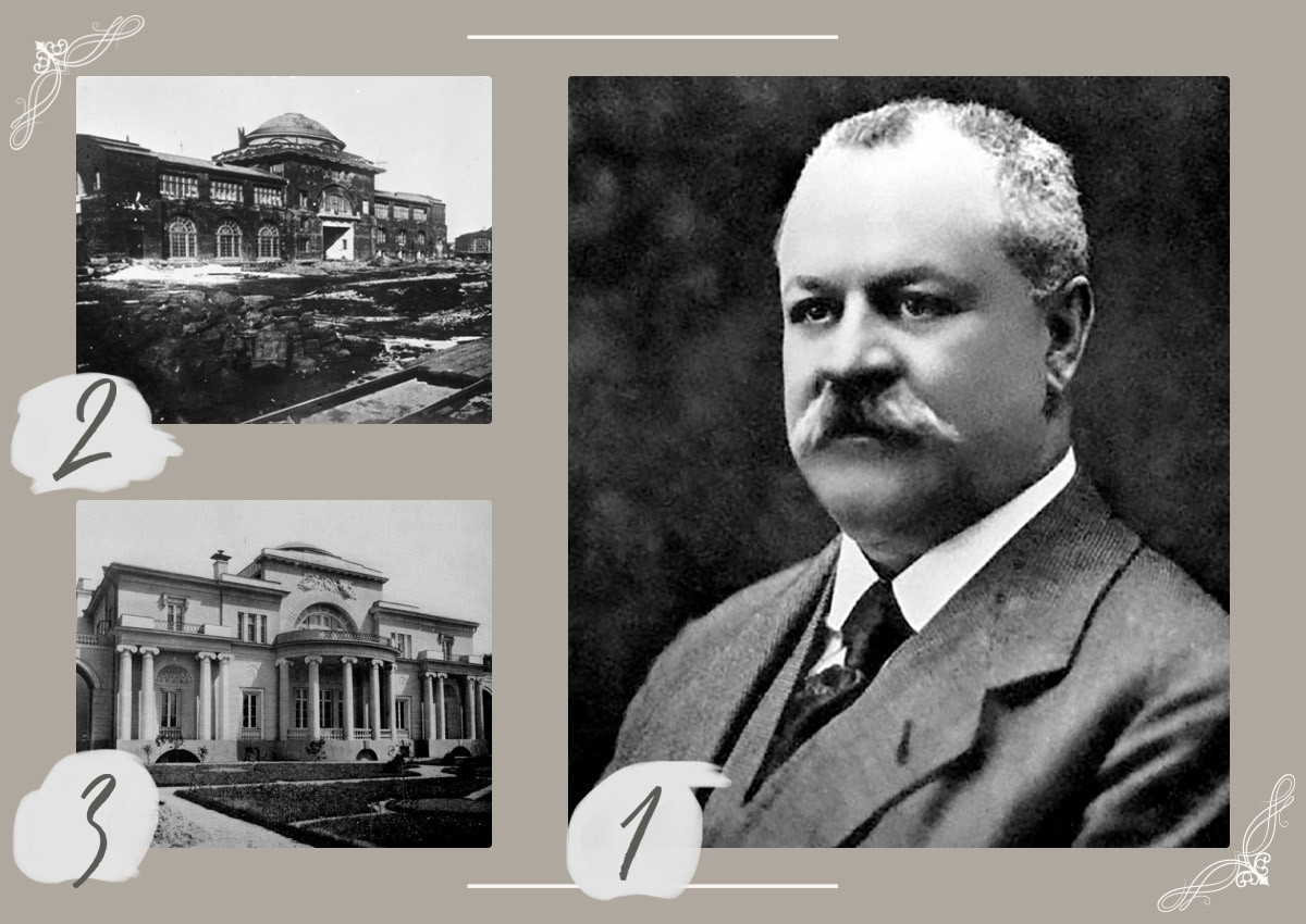 1 - Nikolaj Wtorow. 2 - Bau des Automobilwerks AMO (jetzt benannt nach I. A. Lichatschew“). 1926 Jahr.  3 - Wtorows Herrenhaus (Spaso-Haus) in Moskau.