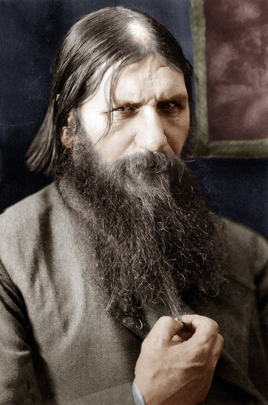 Rasputin (1871-1916) in un documento a colori del 1908