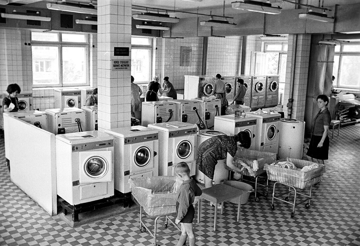 En la lavandería Chaika de Moscú