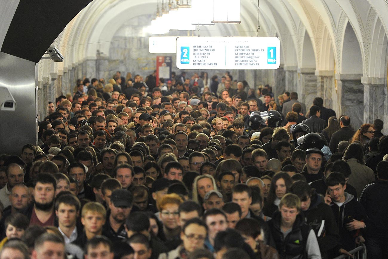 モスクワ地下鉄のラッシュアワー