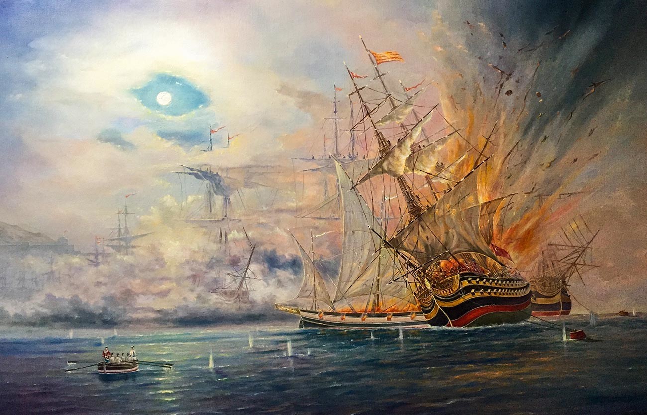 Pertempuran Chesme pada 1770
