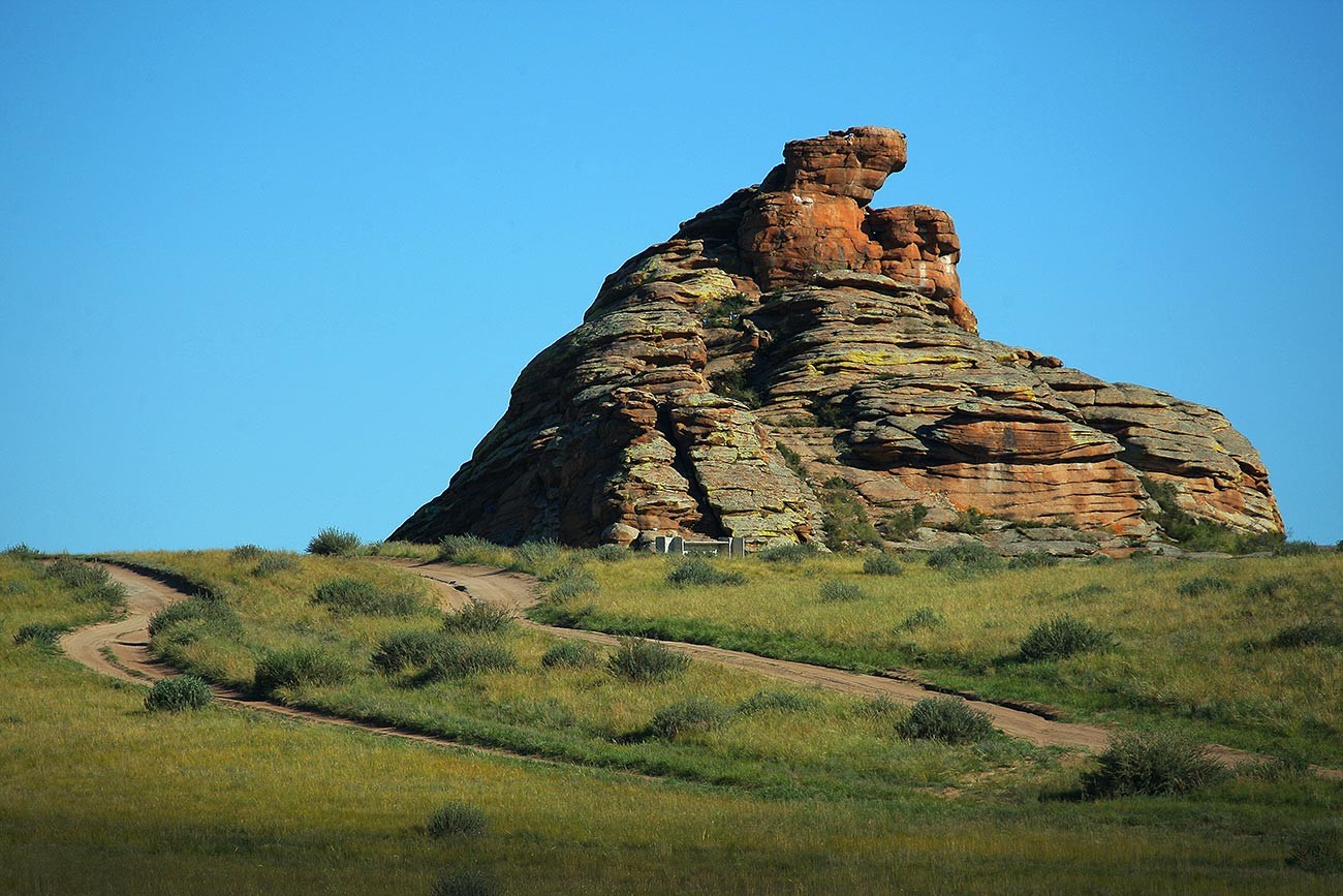 A rock near the border.