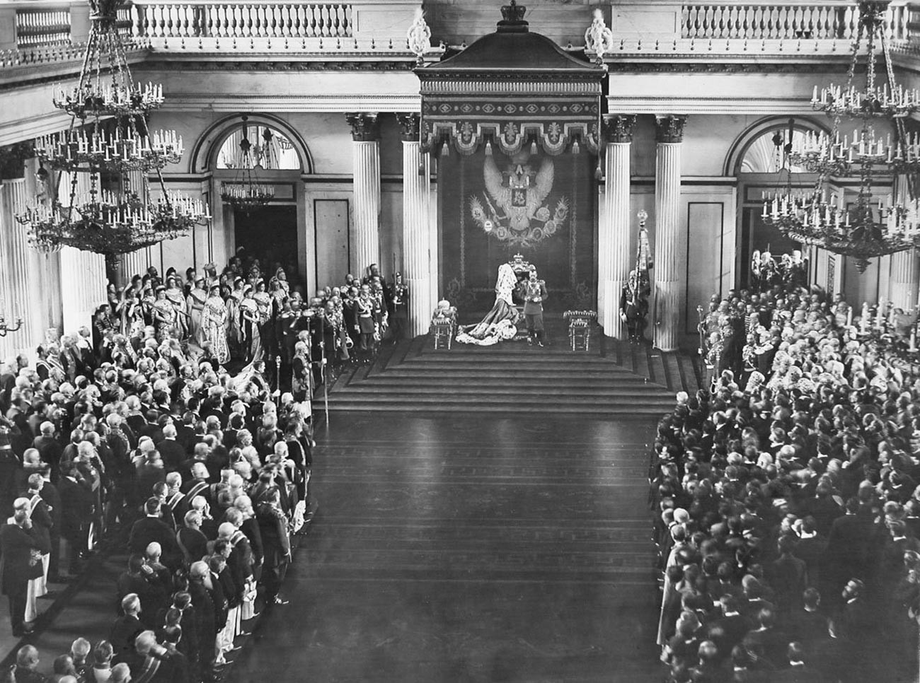 The grand opening of the State Duma and the State Council. The Winter Palace. April 27, 1906.