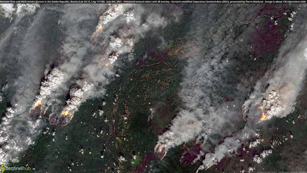 The fires are on such a massive scale that they are visible from space. 
