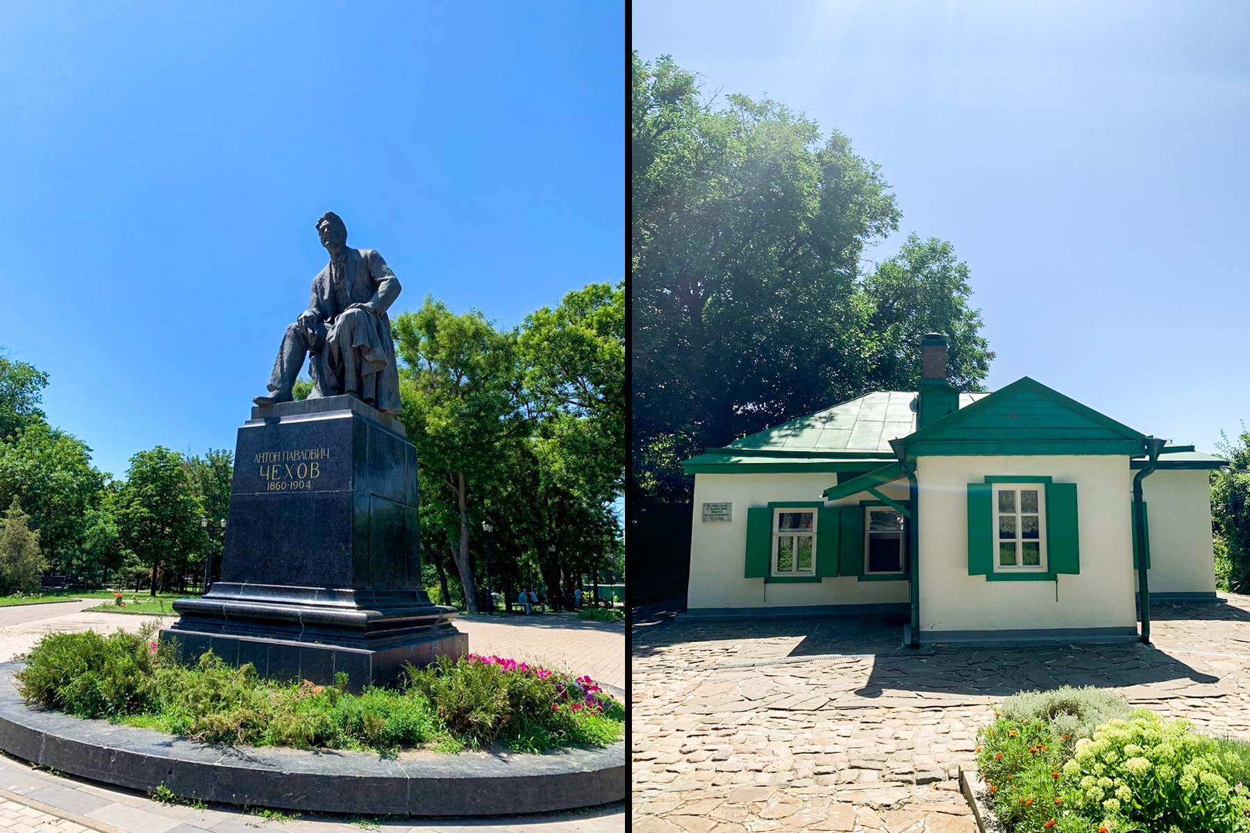 Spomenik Antona Čehova v Taganrogu in hiša, kjer se je rodil
