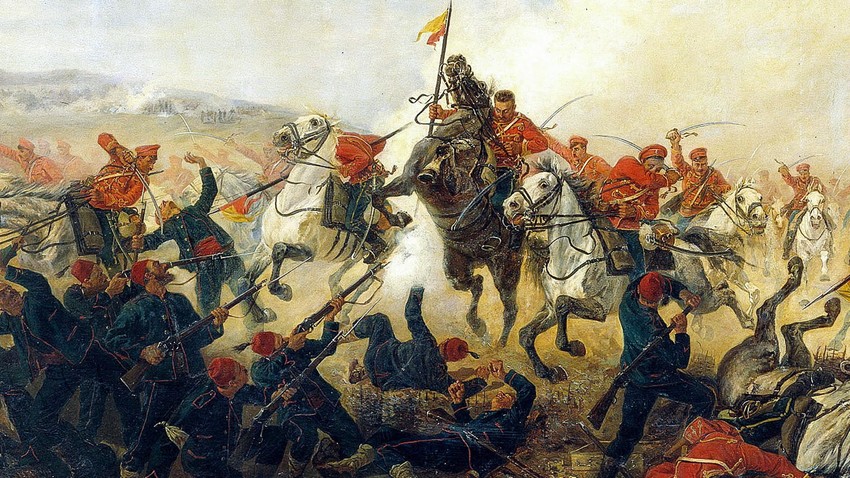 „Kampf in der Nähe von Telisch während des Russisch-Türkischen Krieges von 1877-1878“.