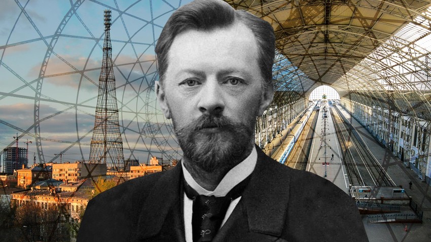 Vladimir Shukhov watches you learning about his technical heritage.