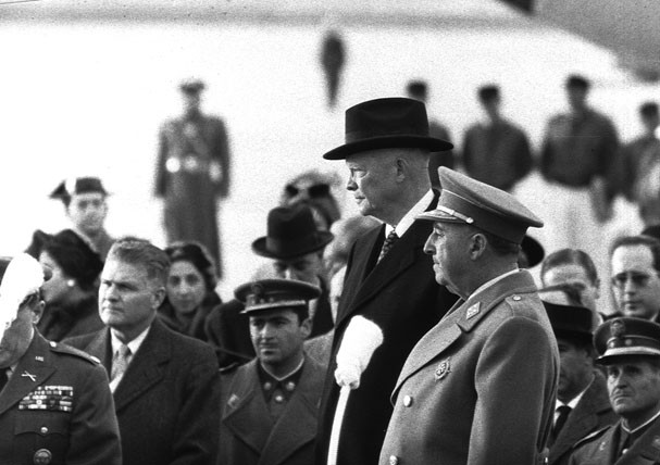 Dwight Eisenhower, durante su encuentro con Franco en 1959 en España.