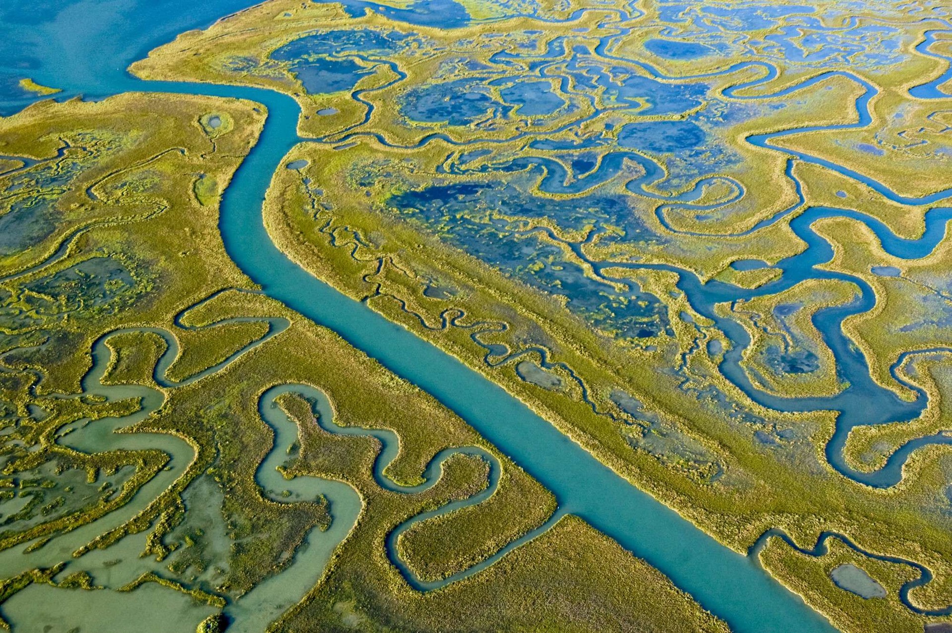Vista aerea della Laguna di Venezia