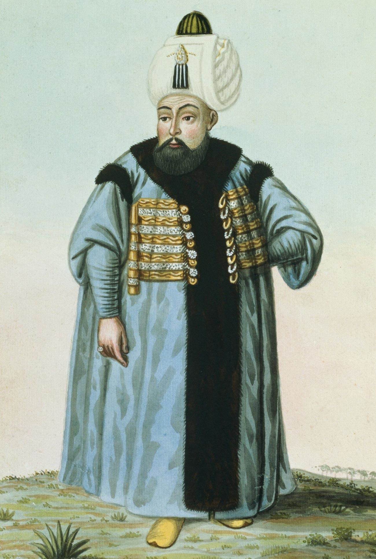 Retrato de Selim II, sultão do Império Otomano (1566-1574).