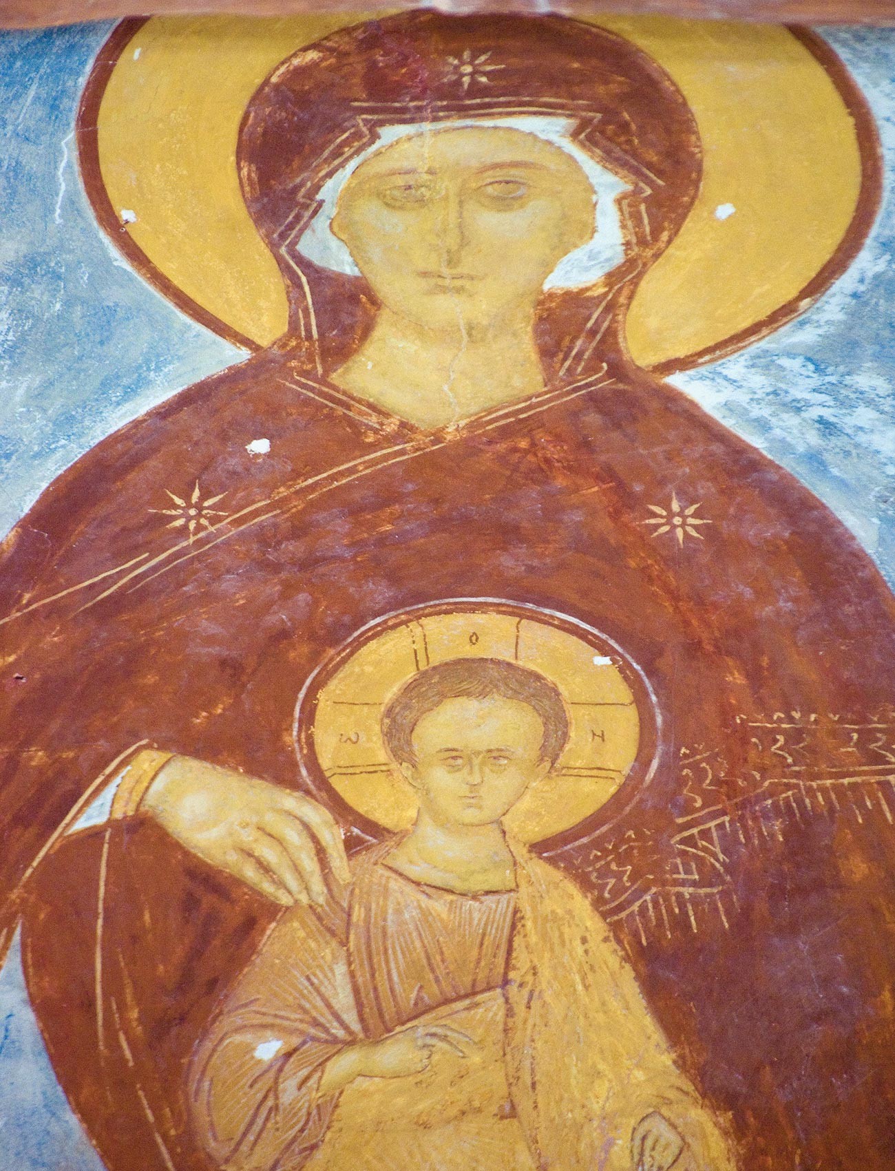 Cathedral of Nativity. Central apse. Fresco of Mary enthroned with Christ Child. June 1, 2014 