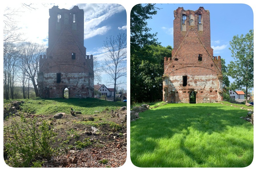 Before and after: Brandenburg Kirche in Ushakovo