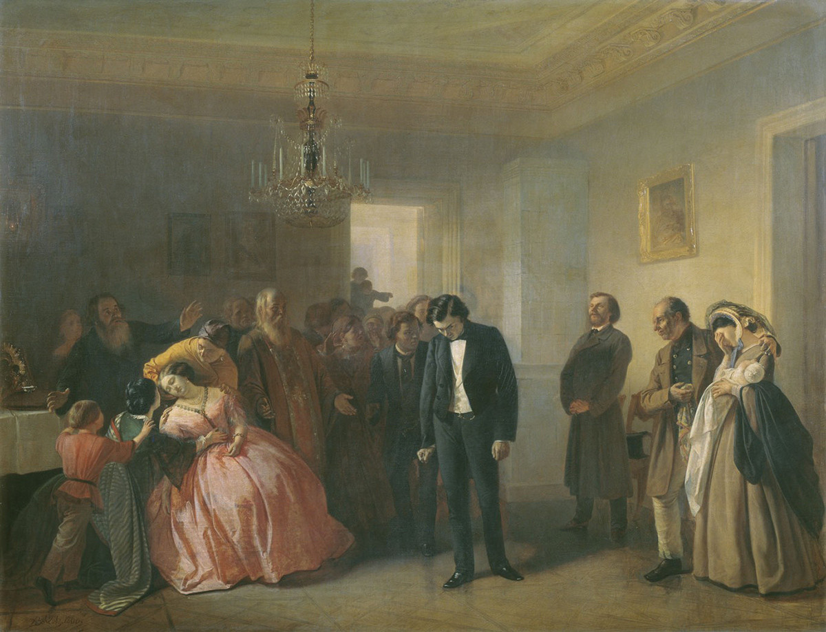 Pertunangan yang Terganggu, karya A.Volkov, 1860.