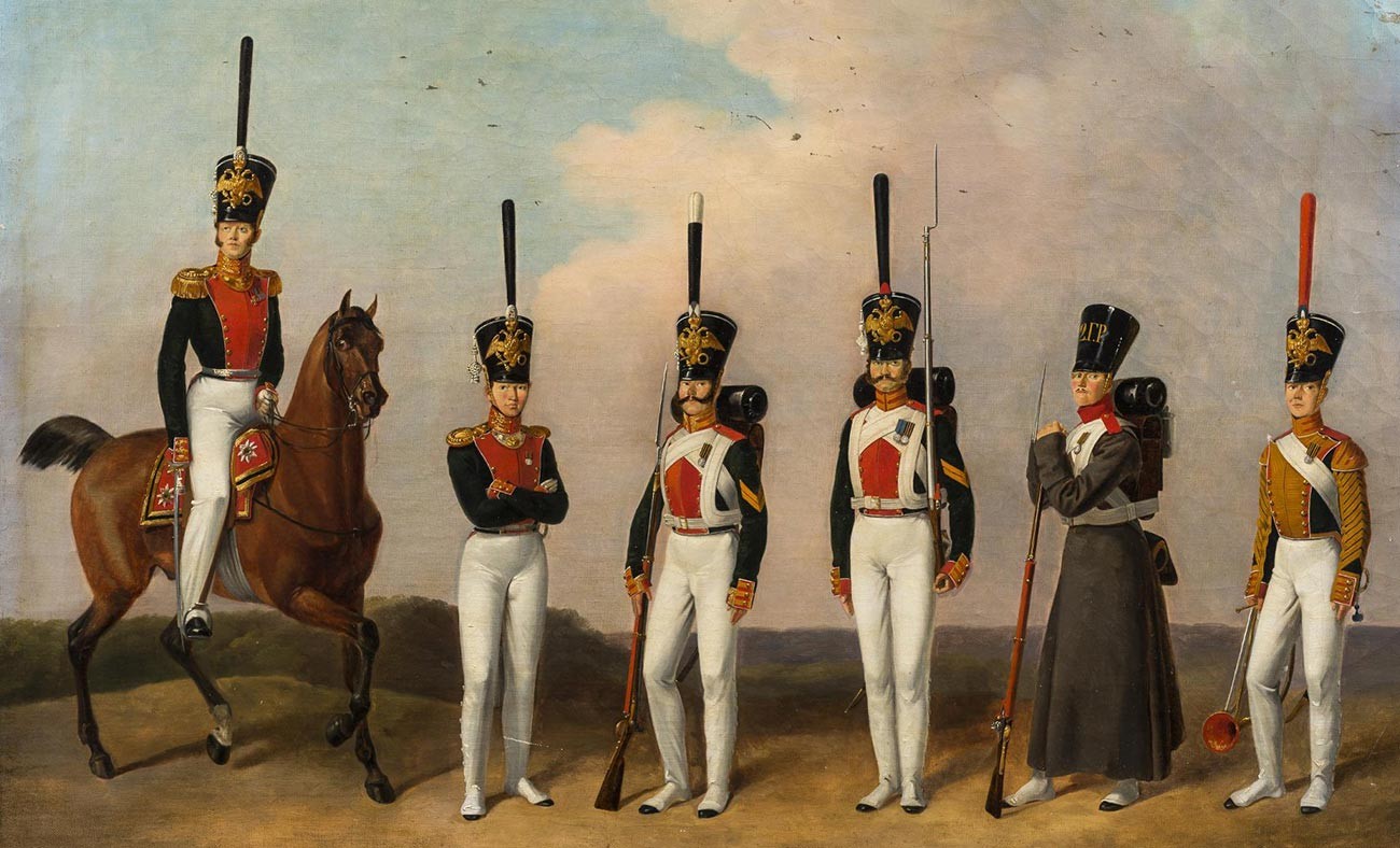 The Life Guard Preobrazhensky regiment (uniforms)