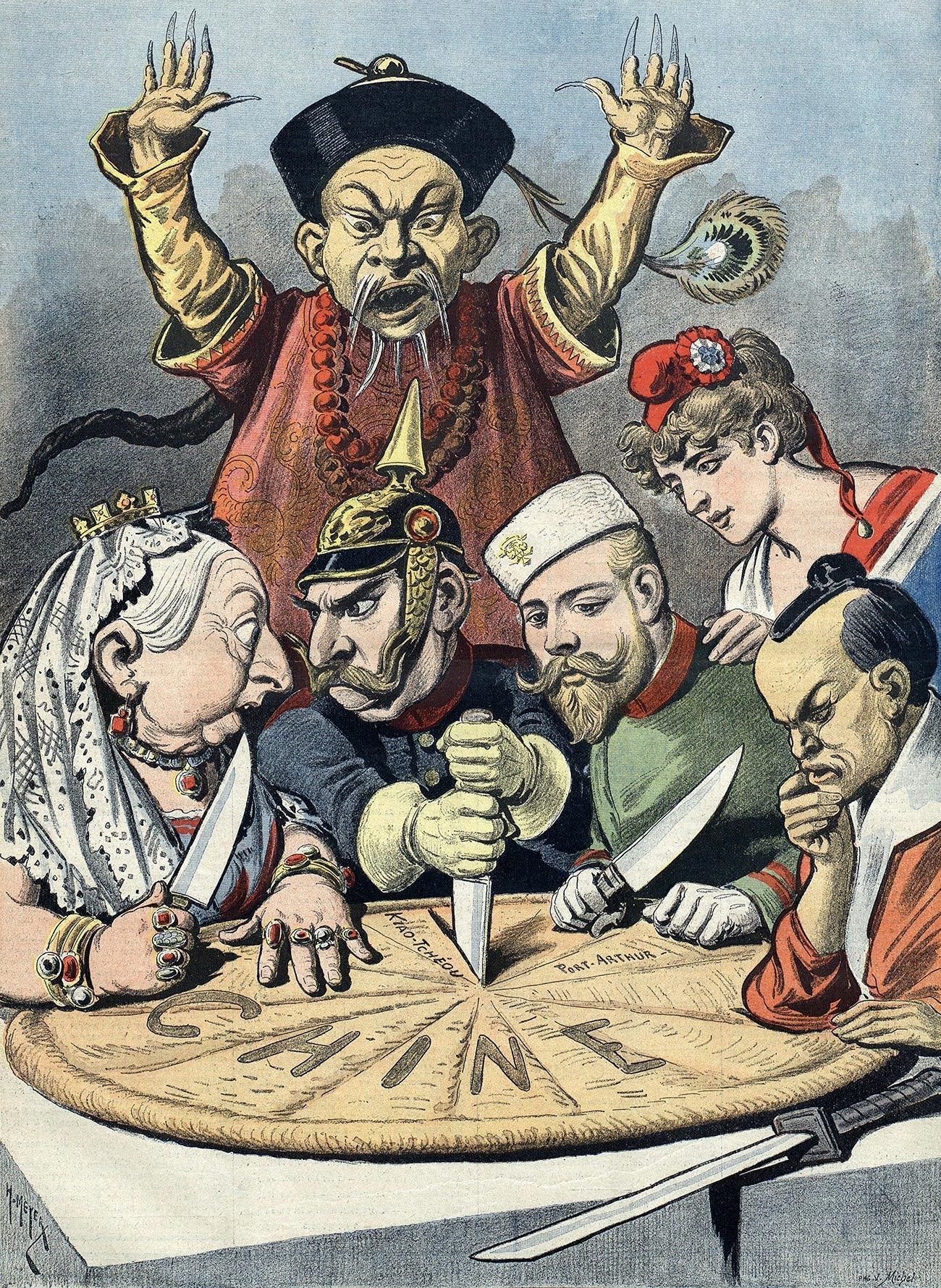  Caricatura política francesa do final dos anos 1890.