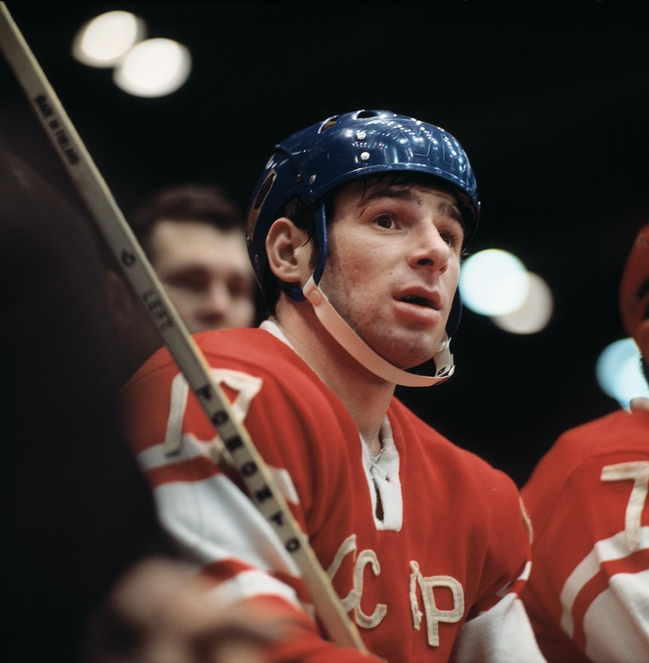Играч хокејашке репрезентације СССР-а В. Харламов,1972.