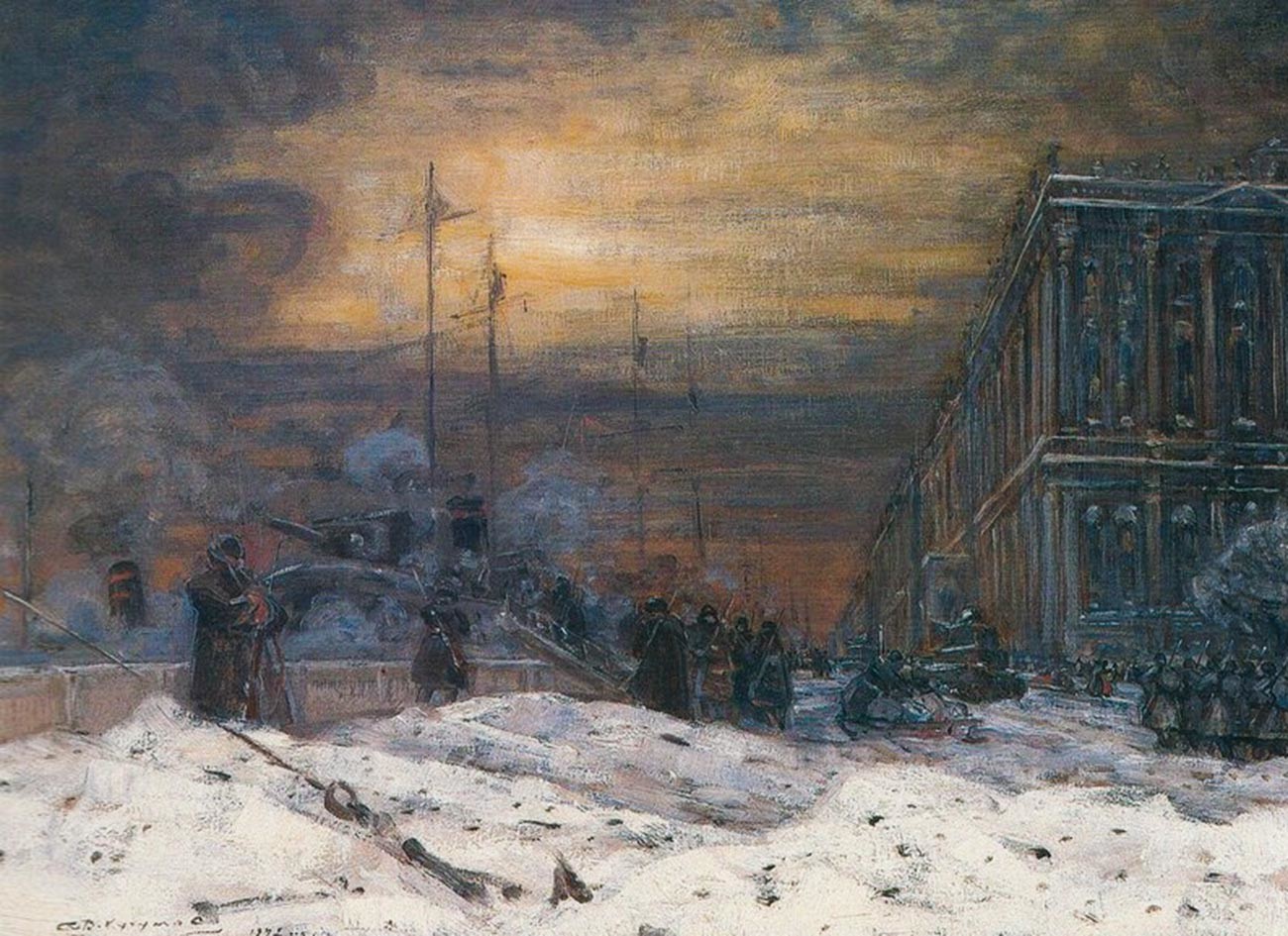 V・クチュモフ、『冬宮付近のネヴァ河岸通り』（1942年）