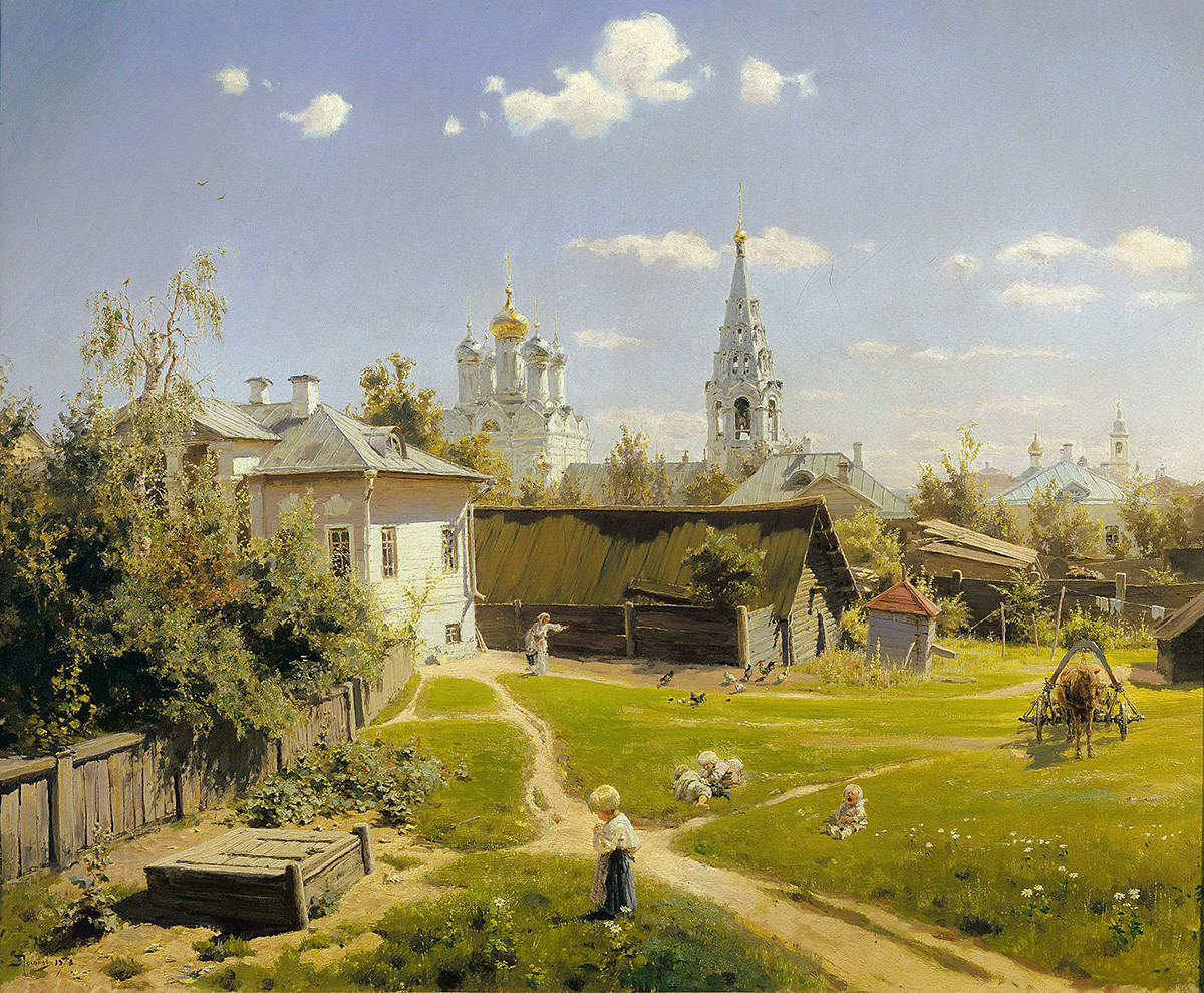 19世紀のモスクワのある地域の光景