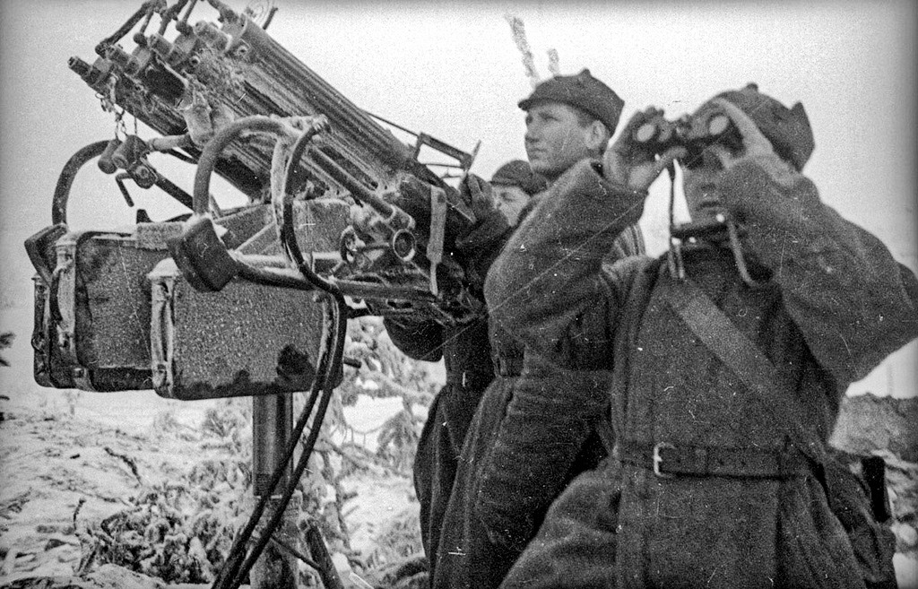 Soldados del Ejército Rojo durante la Guerra de Invierno.
