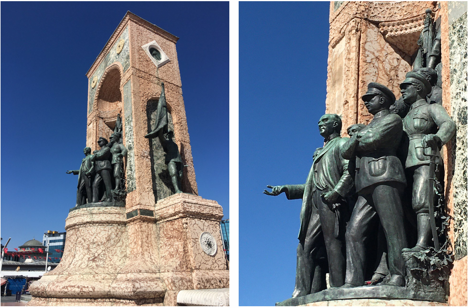 Споменик „Република“. Ататурк у центру, у другом реду – Ворошилов и Фрунзе