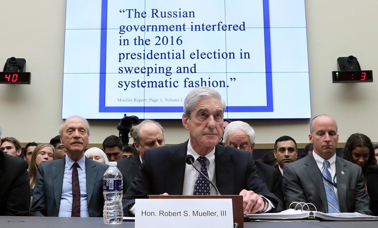 Former Special Counsel Robert Mueller testifies before a House Judiciary Committee in Washington, DC.