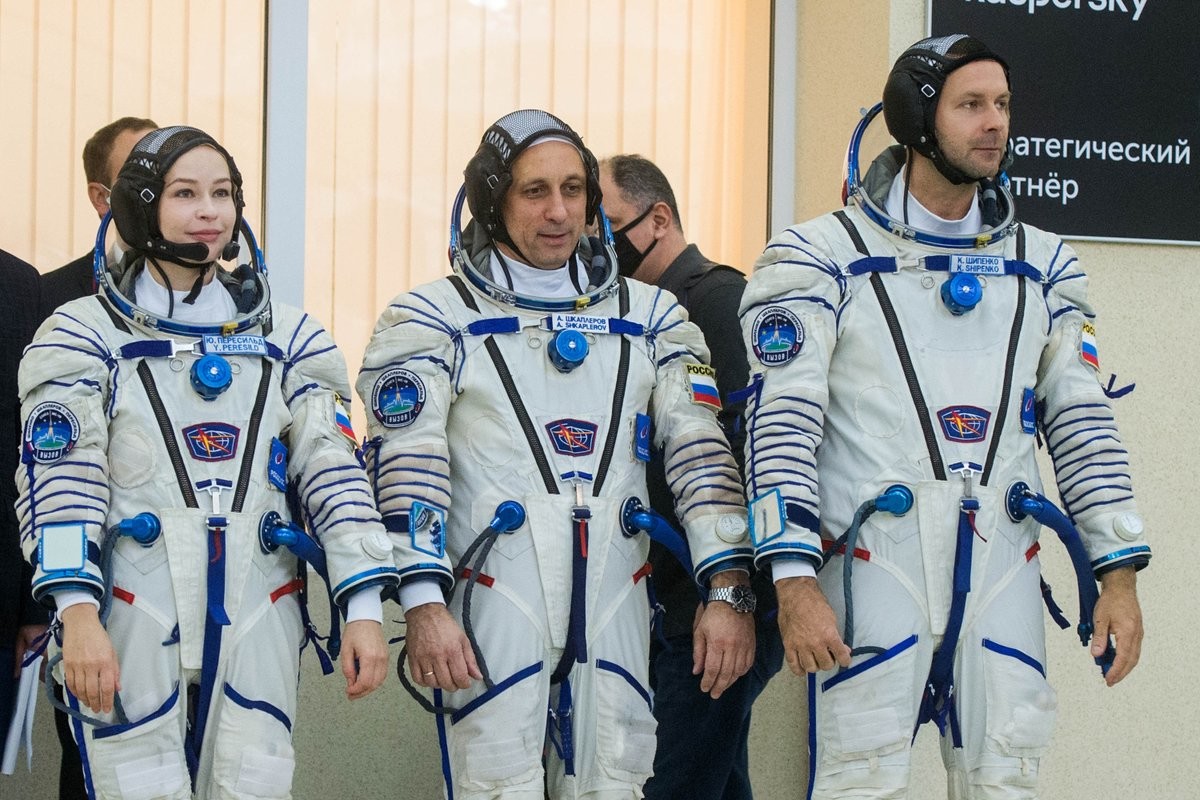 Les trois participants de la mission MS-19 lors des phases de test, début septembre