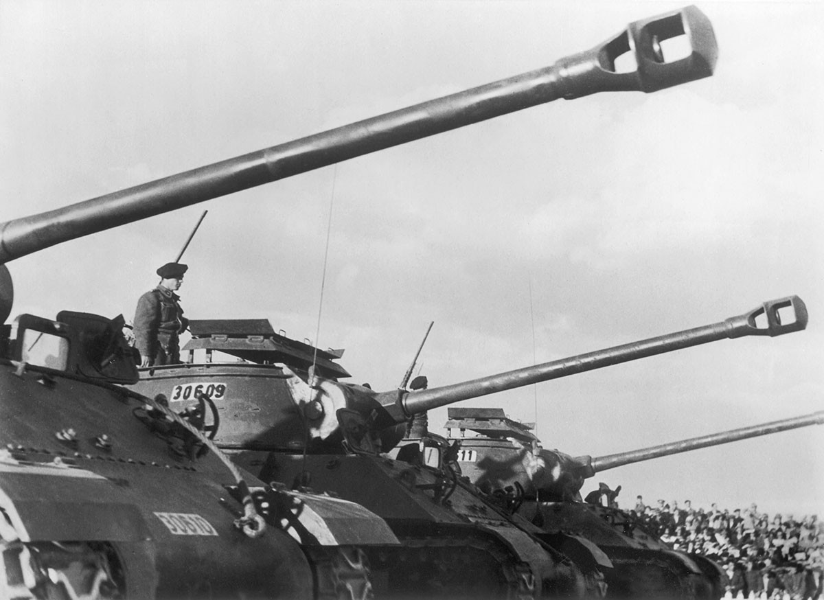 Tanques americanos en Turquía en 1952.
