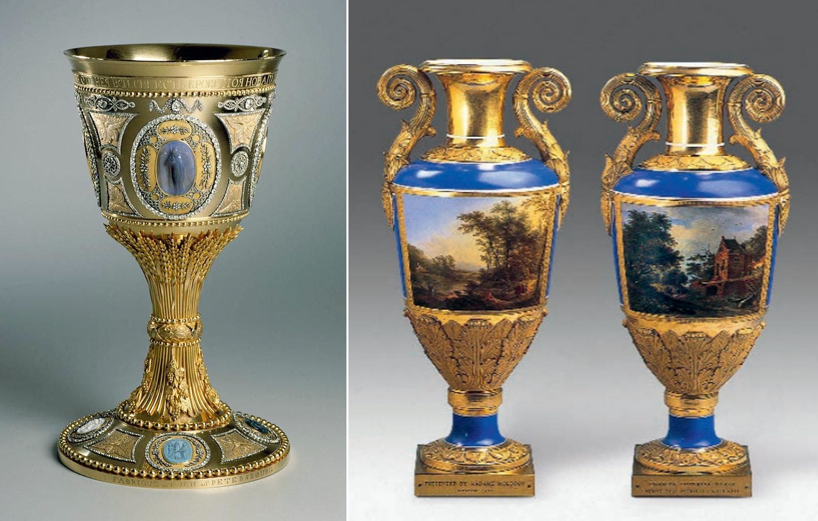 Des vases appariés de la Manufacture impériale de porcelaine 