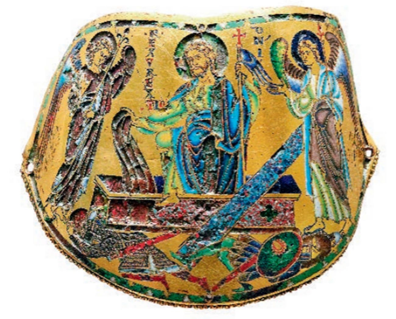 Une « épaulette » avec une scène de la Résurrection du Christ