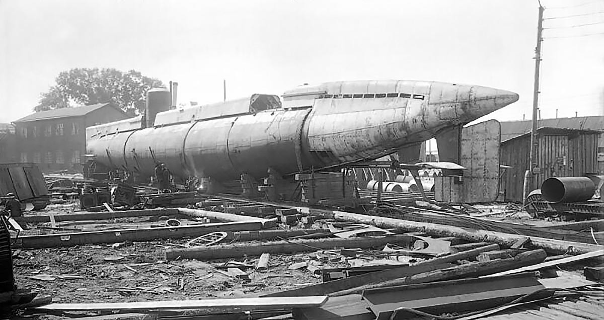 Једна од првих дизел подморница произведених у фабрици „Красноје Сормово“, 1938.