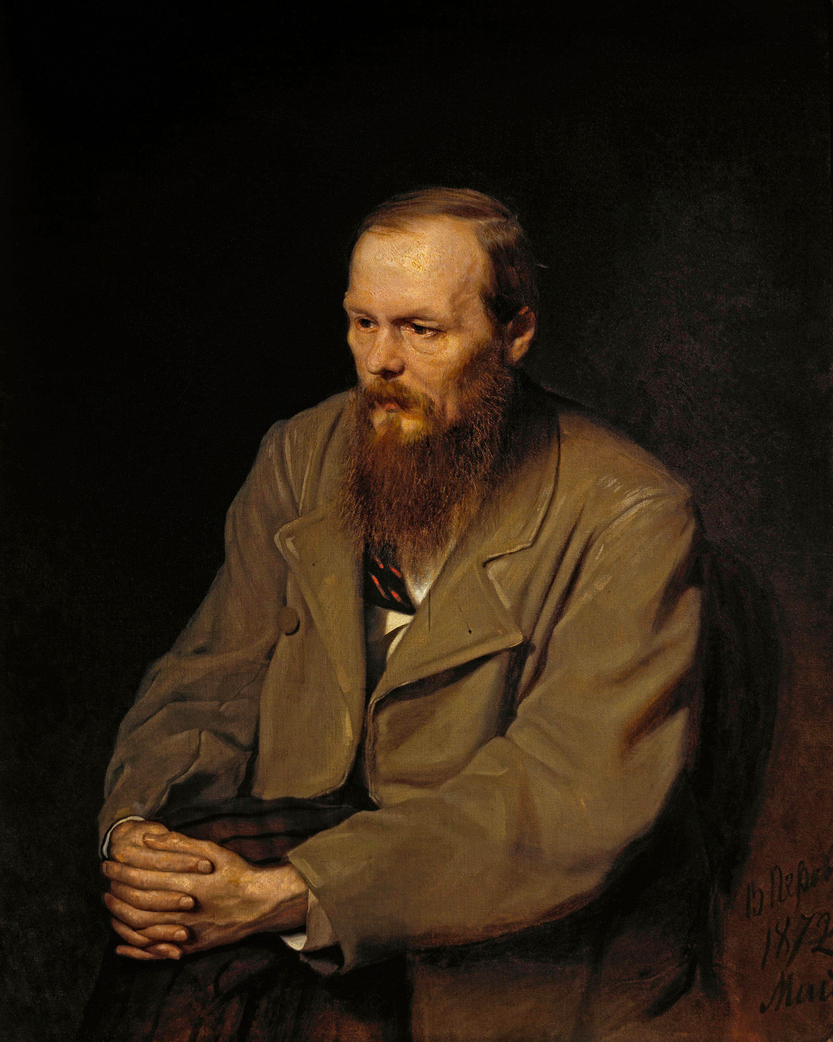 Retrato de Fiódor Dostoievski por Vasili Perov, 1872.