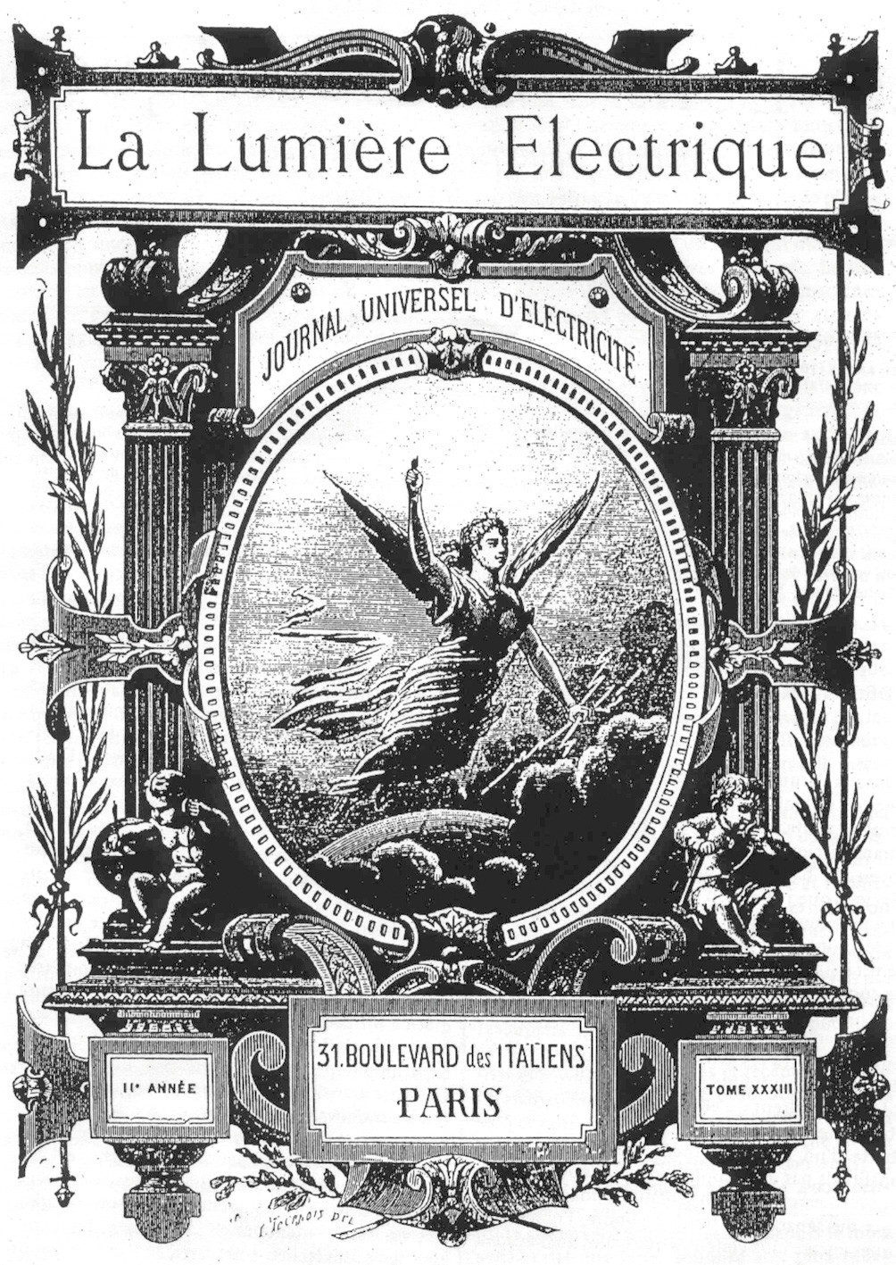 „Електрична вила“ на корицама часописа La Lumiere Electrique, 1887.