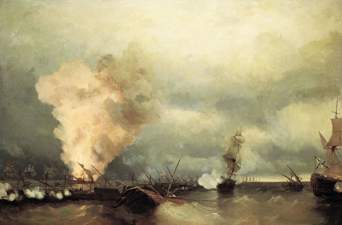 Iván Aivazovsky. Batalla marítima cerca de Vyborg.
