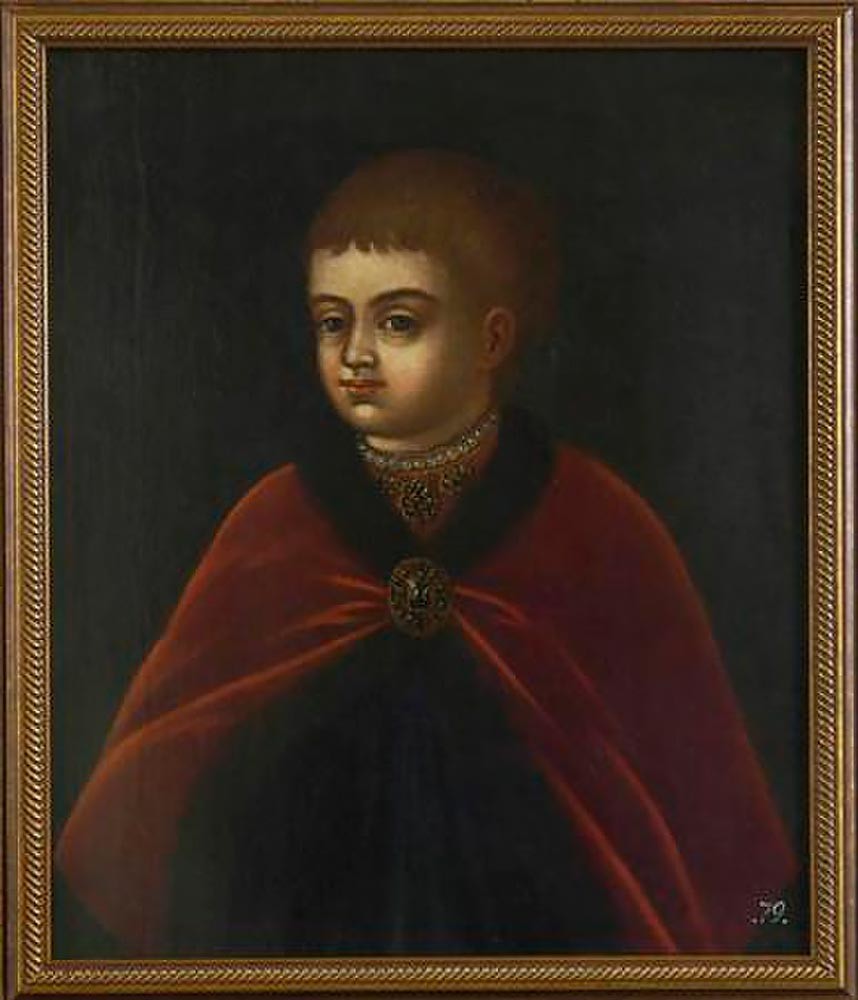 Portrait of young Peter I of Russia.