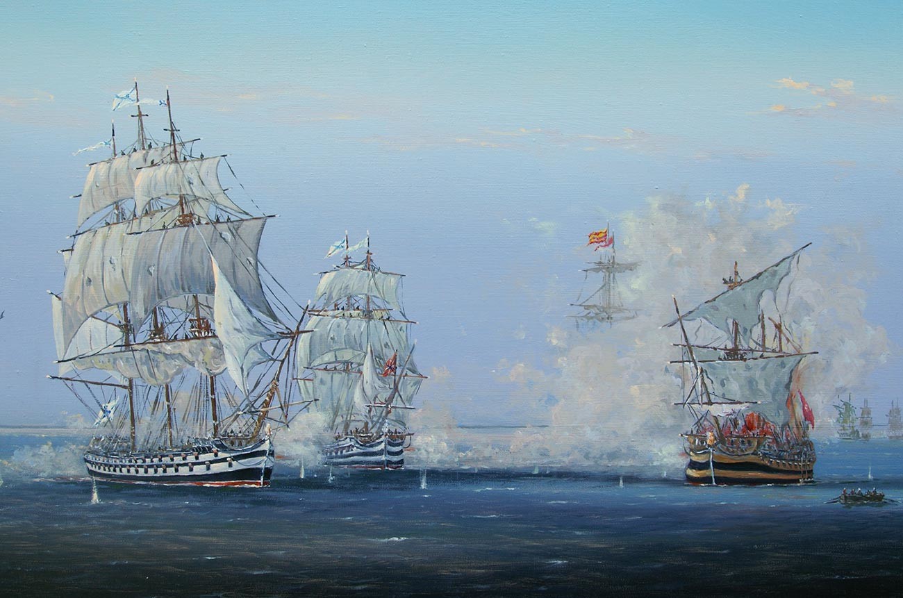 Битка код рта Тендра. 1790.  Ф. Ф. Ушаков.