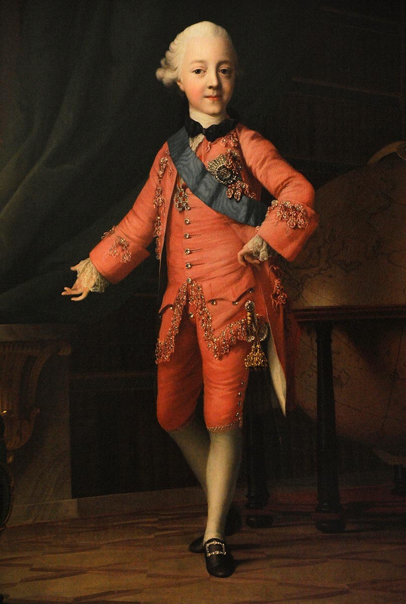Porträt von Großherzog Paul Petrowitsch (1754-1801) im Klassenzimmer. 