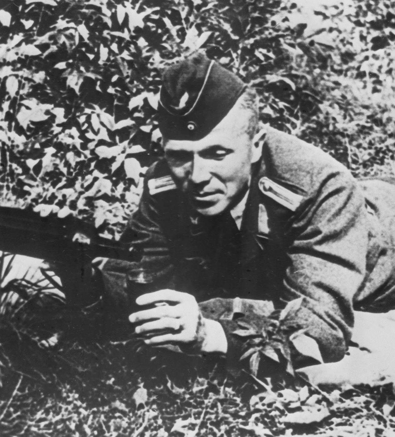 Soviet intelligence officer Nikolai Kuznetsov, the commander of the partisan detachment, in the uniform of a German officer.