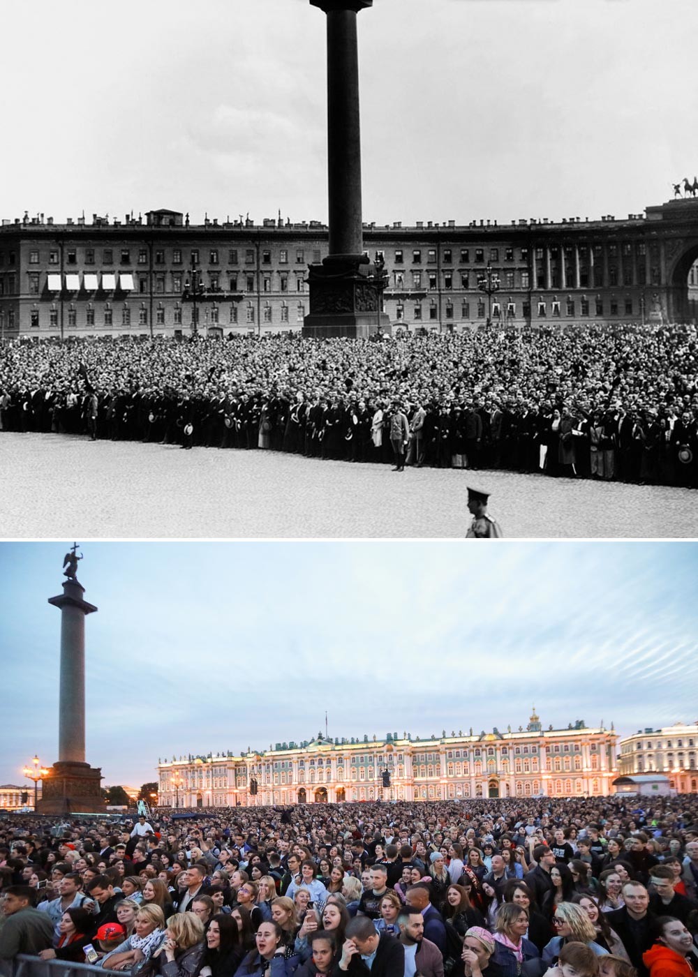 Pemandangan pada 1914 dan 2018. 