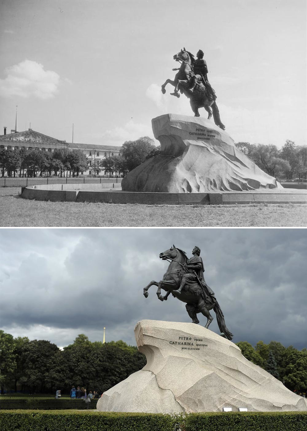 Pemandangan pada 1946 dan 2013. 